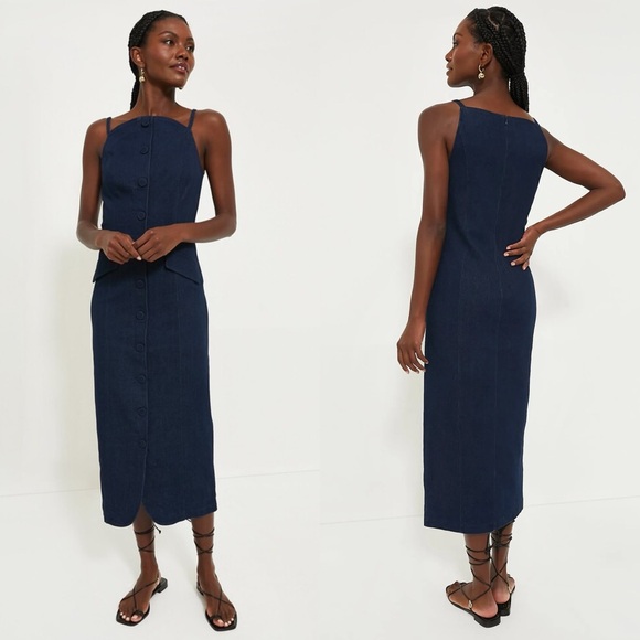 NWT Tuckernuck Lilliana Denim Button Front Midi Dress